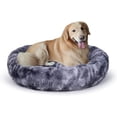 thumbnail image 1 of Oval Calming Donut Cuddler Dog Bed,Shag Faux Fur Cat Bed Washable Round Pillow Pet Bed(30"/36") for Small Medium Dogs (XXL(43"x34"x8"), Grey2021), 1 of 12