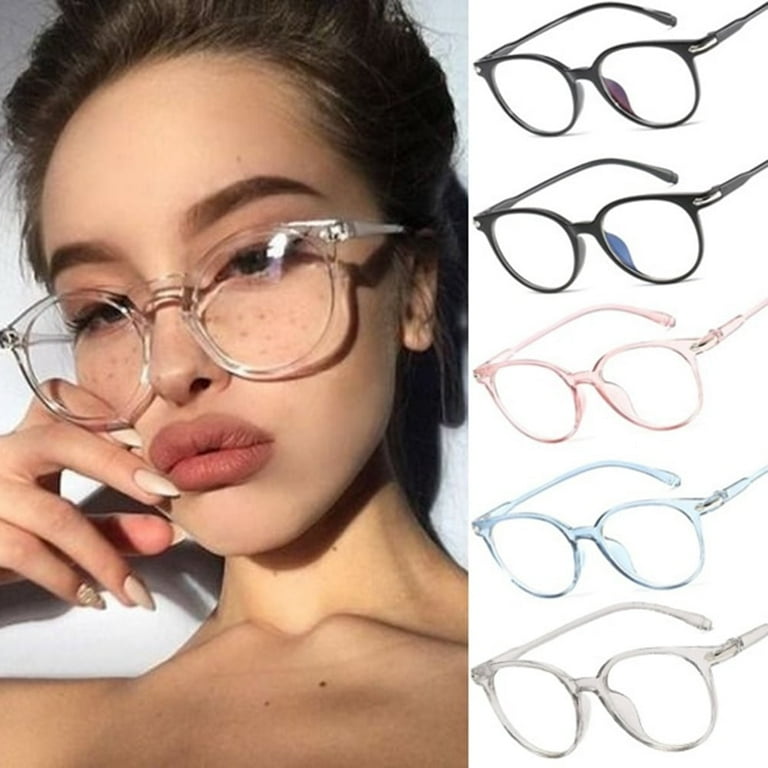 Oval Candy Color Unisex Clear Glasses Non Prescription Eyeglasses Clear Lens Glasses Fashionable and Literary Temperament Gray