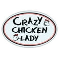 thumbnail image 1 of Oval Car Magnet - Crazy Chicken Lady - Magnetic Bumper Sticker, 1 of 1