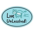 thumbnail image 1 of Oval Car Magnet - Live Unleashed (Dogs) - Life Is Good - Magnetic Bumper Sticker, 1 of 1