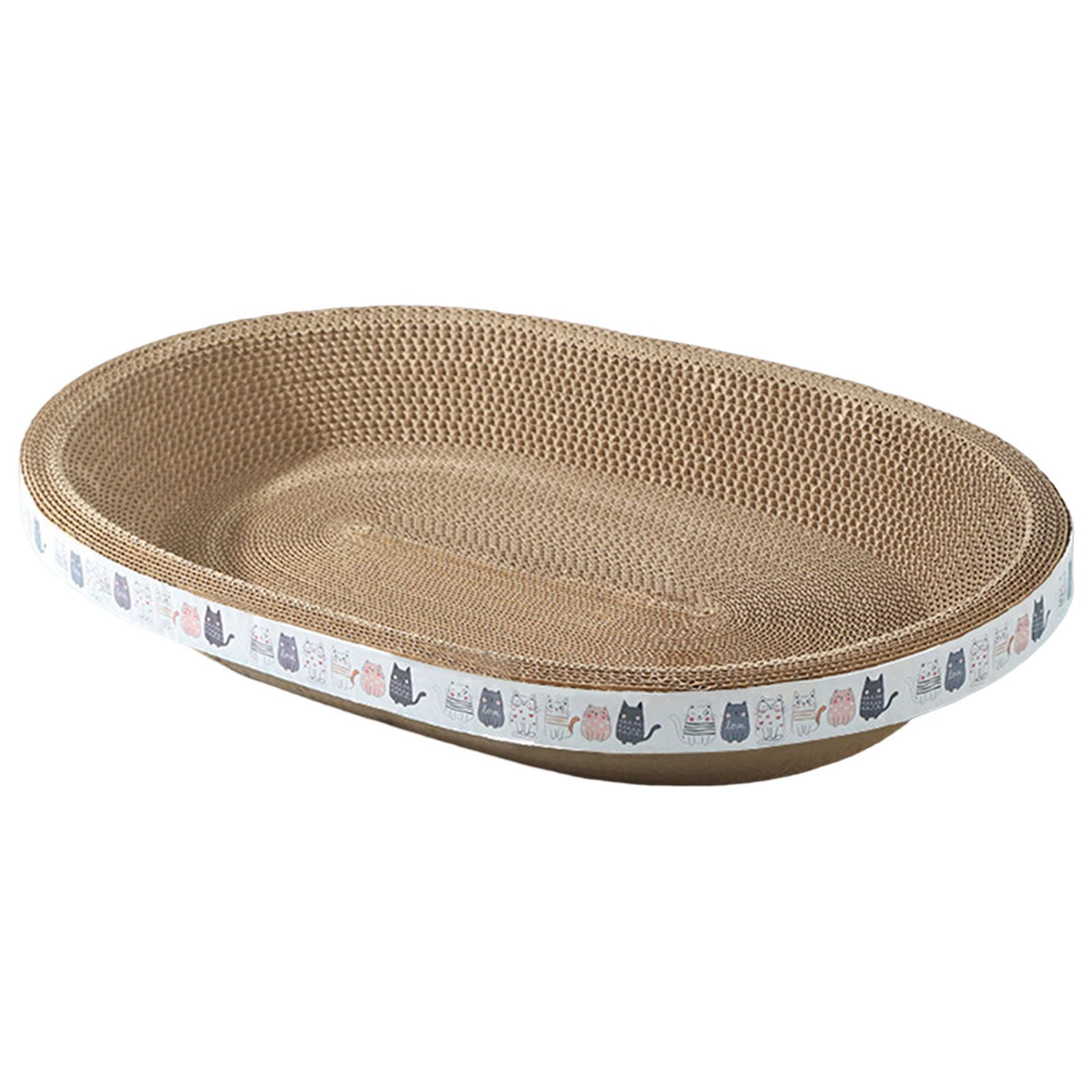 Oval Cardboard Cat Scratcher Bed Scratch Pad Corrugated Scratching