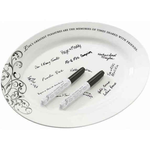 Oval Ceramic Sign Plate with Pens