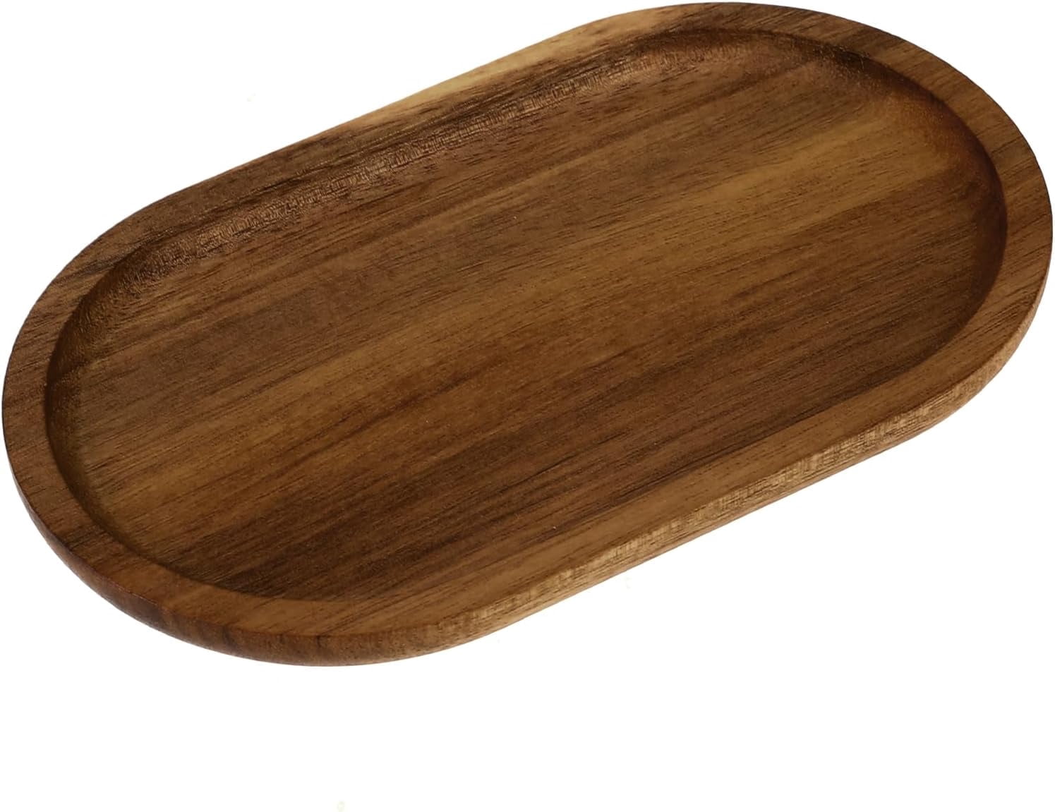 Oval Charcuterie Plates 7.84.6 Wooden Serving Trays Board Decorative Tray Natural Wood Serving Platters Small Oval Wood Plate Bathroom Counter Tray for Kitchen Bathroom(Acacia Wood)
