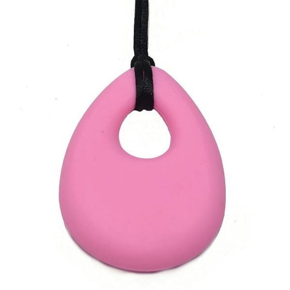 Oval Chewy Pendant With Breakaway Clasp Necklace- Bubble Gum Pink Color
