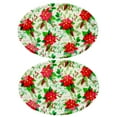 thumbnail image 1 of Oval Christmas Platters Poinsettia Design Reusable Plastic Dinner Plates Serving Trays Accessories for Food Appetizer Serving Dishes Christmas Holiday Table Decorations Party Supplies 18.5in Set of 2, 1 of 7
