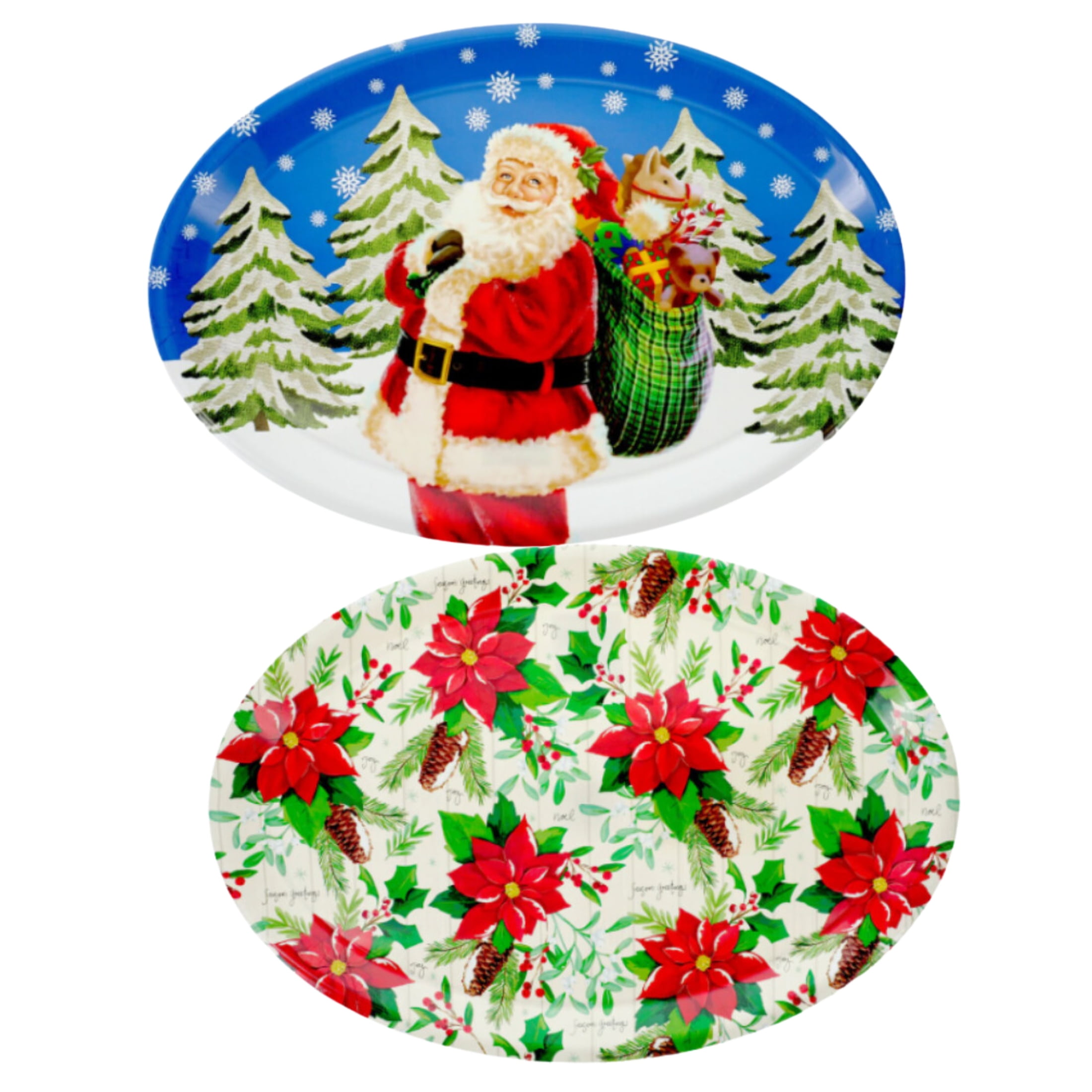 Oval Christmas Platters Reusable Dinner Plates Serving Tray Accessories
