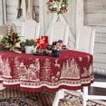 thumbnail image 1 of Oval Christmas Tablecloth 60 x 102 In,Christmas Tree Elk Santa Snowflake Red Christmas Tablecloth,Polyester Waterproof Wrinkle Resistant Durable Table cloth for Holiday,Kitchen,Winter and Home Decor, 1 of 6