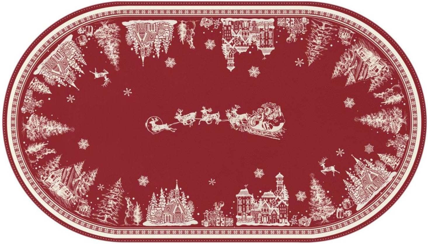 Oval Christmas Tablecloth 60x102 inches