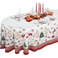 thumbnail image 1 of Oval Christmas Tablecloth, Christmas Table Cloth Oval Winter Snowflake Xmas Holiday Oval Tablecloth For Christmas Decor, Waterproof Wrinkle Free Red Christmas Tablecloth Oval For Oval Tables 60 X 102, 1 of 5