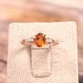 thumbnail image 1 of Oval Citrine Ring,November Birthstone Engagement Ring,Silver Rose Gold Women Wedding Gift, 1 of 3