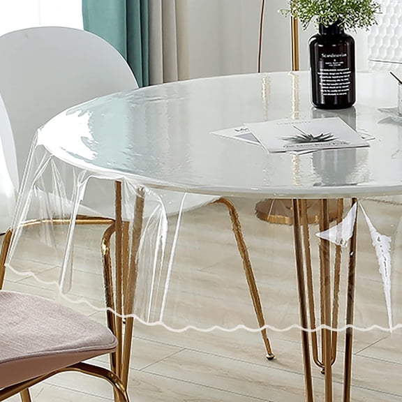 Oval Clear Plastic Tablecloth Protector Waterproof Oil Resistant Table Cover for Dining Tables Parties and Holidays 60x90 Inch