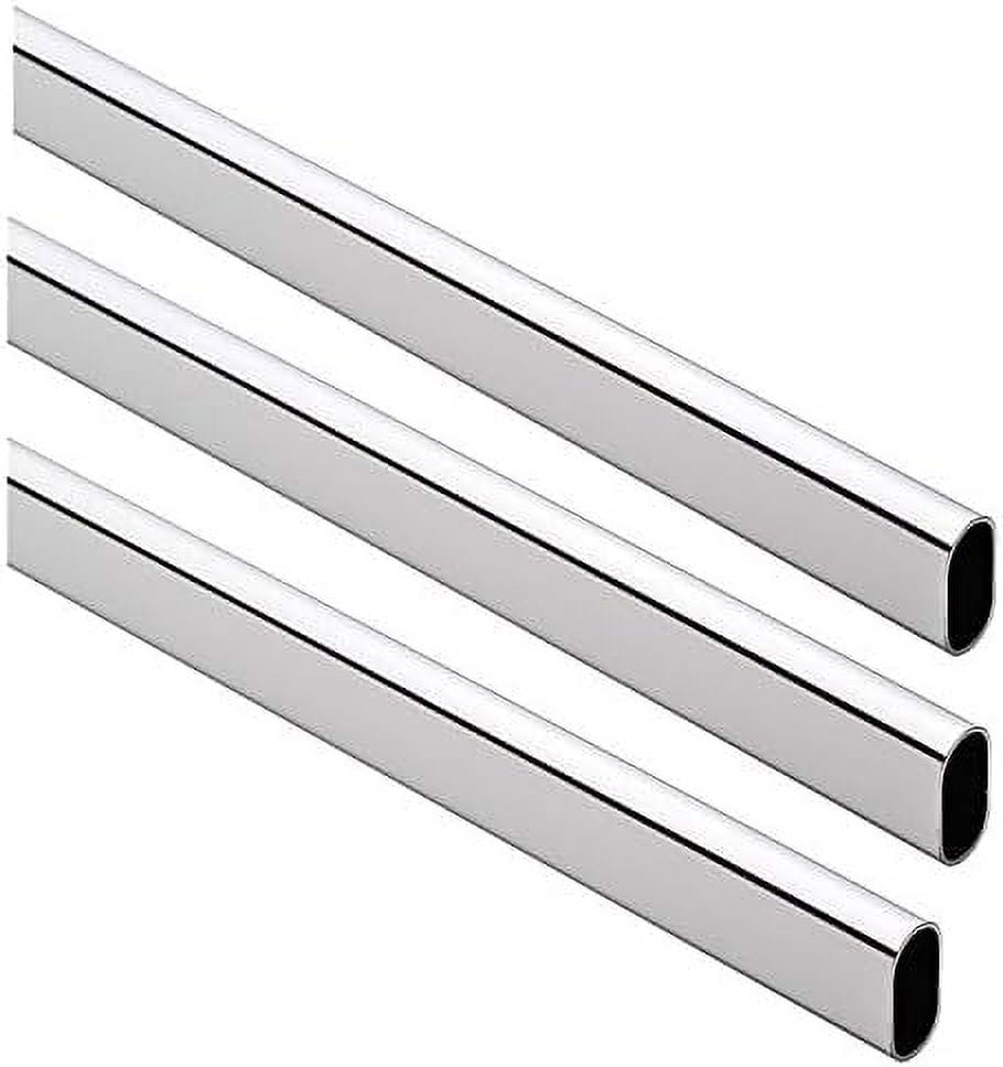 Oval Closet Rod (15Mm X 30Mm) 3 Pack Chrome
