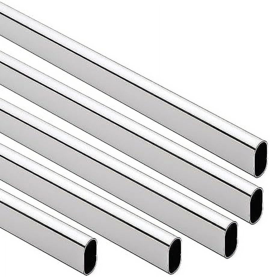 Oval Closet Rod (15Mm X 30Mm) 5 Pack Chrome