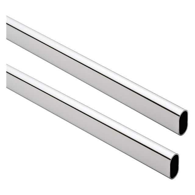 " Oval Closet Rod (15mm x 30mm) 2 Pack Chrome