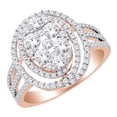 thumbnail image 1 of AFFY Oval Cluster Engagement Wedding Ring In 14k Rose Gold With 1.2 CT Round White Natural Diamond With RING Size-11.5, 1 of 1