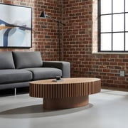 Oval Coffee Table - Modern Walnut Finish - Living Room Accent Table