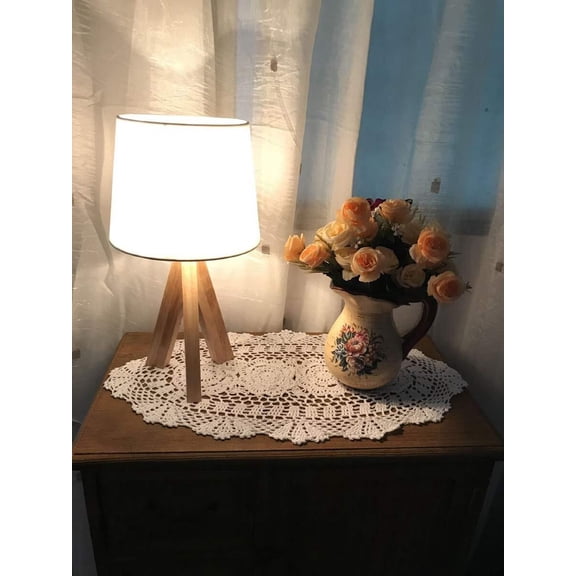 Oval Cotton Handmade Crochet Lace Table Runner Doilies Table Dresser Scarf Décor