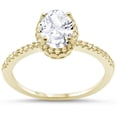 thumbnail image 1 of Oval Cubic Zirconia Solitaire Halo Bridal Ring Sterling Silver Size 10, 1 of 3