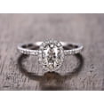 thumbnail image 1 of Oval Cut 1.25 Ct Halo Moissanite Engagement Ring With 18K White Gold Plating, Promise Ring, Anniversary Ring, 1 of 5