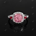 thumbnail image 1 of Vintage Lab Created Pink Sapphire Garnet 925 Sterling Silver Ring For Women Engagement Ring Unique Halo Handmade Luxury Ring For Her Gifts Wedding Aniversary Gift., 1 of 2
