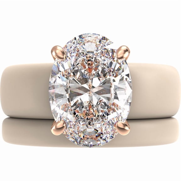 Oval Cut CZ Silicone Ring Set for Women, Stackable 2-Ring Set, 11×8 mm Oval Cut CZ | Patented Design - GlowStone Collection