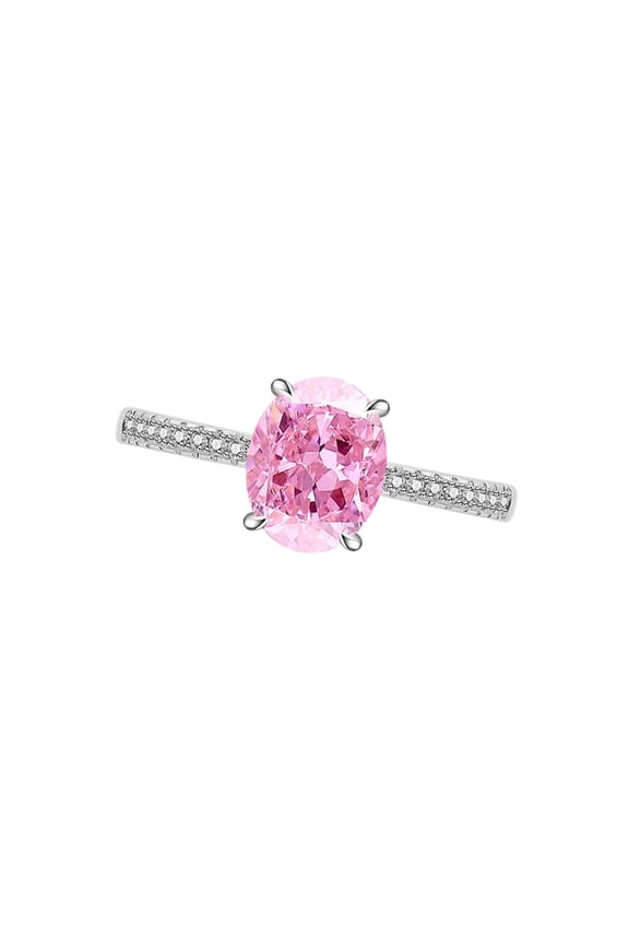 Oval Cut Cubic Zirconia Rings In Copper Setting For Party And Evening Event