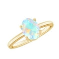 thumbnail image 1 of Rosec Jewels Oval Cut Ethiopian Opal Solitaire Ring, October Birthstone Ring (6X8 mm), 14K Yellow Gold, US 10.50, 1 of 9