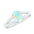 thumbnail image 1 of Rosec Jewels Oval Cut Ethiopian Opal Solitaire Ring, October Birthstone Ring - 6X8 mm, 14K White Gold, US 10.50, 1 of 8
