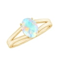 thumbnail image 1 of Rosec Jewels Oval Cut Ethiopian Opal Solitaire Ring, October Birthstone Ring - 6X8 mm, 14K Yellow Gold, US 7.00, 1 of 8