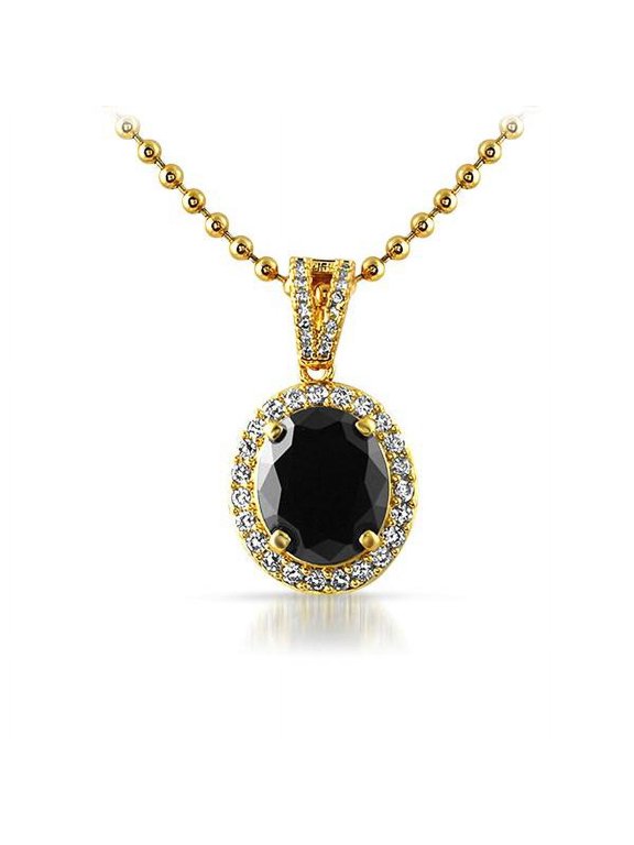 Oval Cut Gem Lab Made Black Diamond Pendant