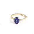 thumbnail image 1 of Oval-Cut Lab-Created Blue Sapphire and Moissanite Solitaire Engagement Ring in 925 Sterling Silver – Timeless Elegance, Dazzling Brilliance, 1 of 5