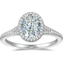 Oval Cut Moissanite Ring 2 Ct Engagement Ring White Gold Plated 4 Prongs Wedding Proposal Ring