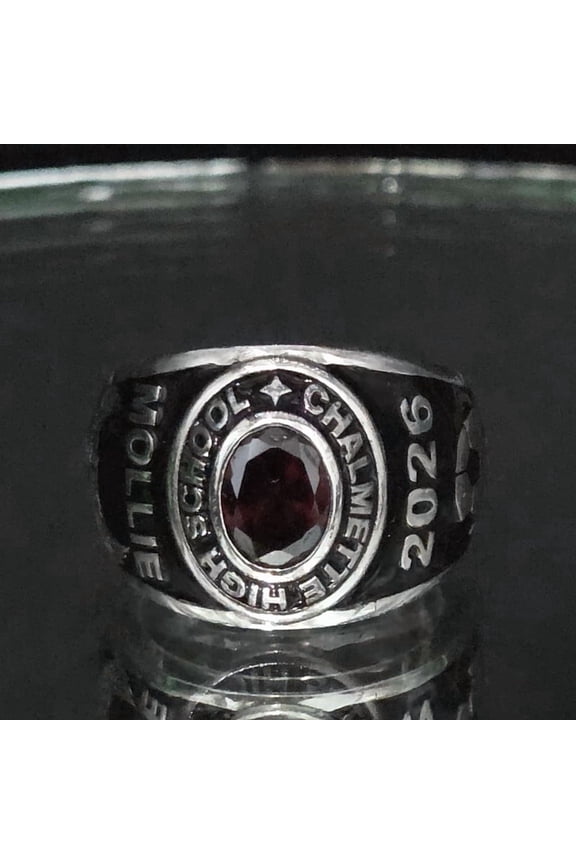 Oval Cut Moissanite Silver Personalized Class Ring, Custom Signet Ring, Silver Custom College Class Ring, High School Ring, Graduation Ring, Personalized Ring 925 Sterling silver