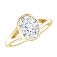 thumbnail image 1 of Rosec Jewels Moissanite Oval Engagement Ring 2 Carat - Split Shank Ring - 7X9 mm - D-VS1 Quality Certified, 10K Yellow Gold, US 9.00, 1 of 8