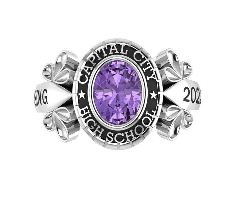 Oval Cut Moissnite College Class Rings, Custom Class Rings, Promise ...