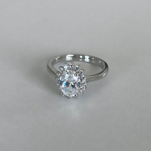 Oval Cut Natural Moissanite Ring 925 Sterling Silver Ring Moissanite Halo Anniversary Gift Ring For Women