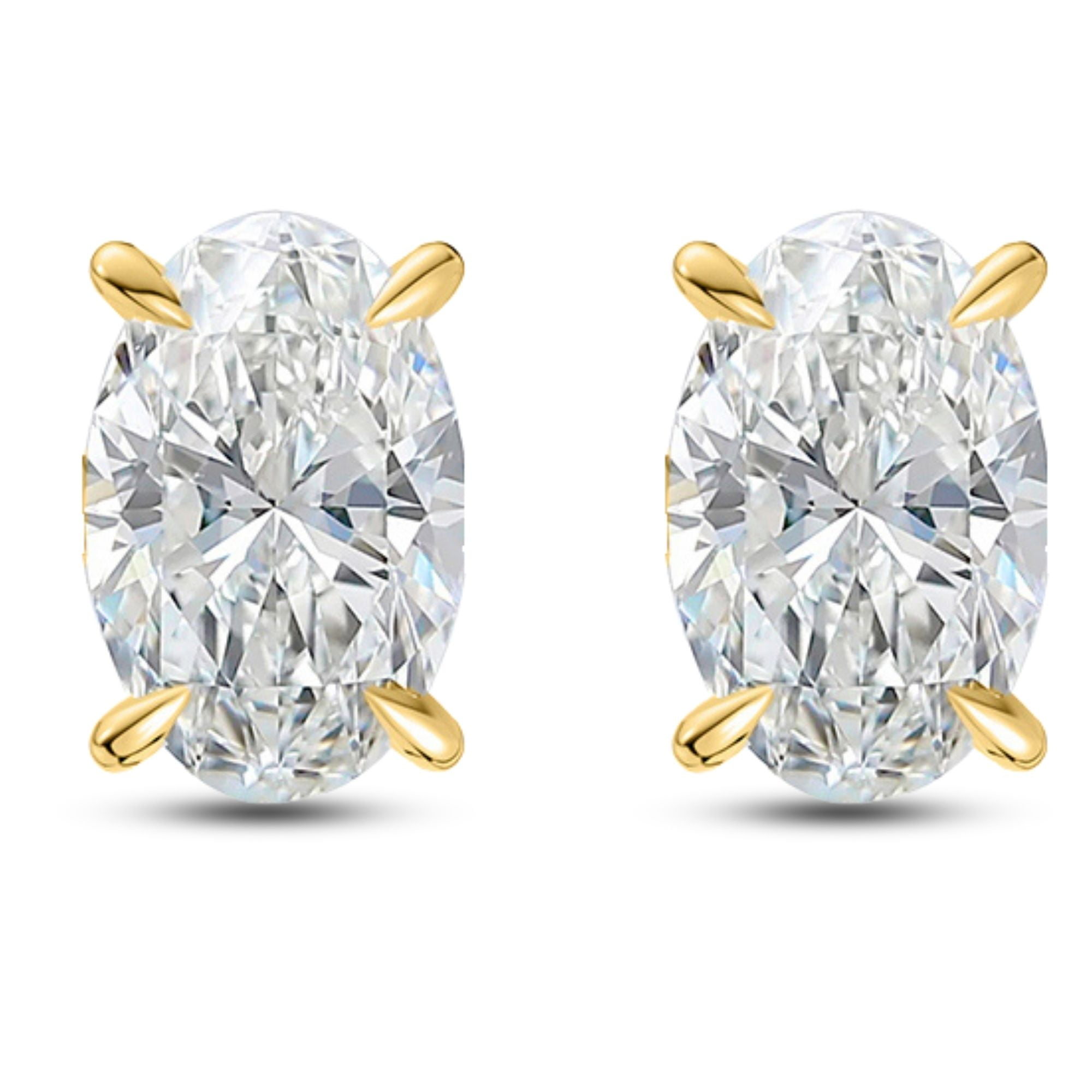 Oval Cut Stud Earrings for Women 5 Ct Simulated Diamond Sterling Silver Ginger Lyne