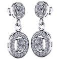 thumbnail image 1 of AFFY Oval Cut White Natural Diamond Halo Dangle Earrings In 14K Solid White Gold (1.12 Ct) By, 1 of 1