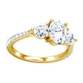 thumbnail image 1 of AFFY Oval Cut White Natural Diamond Three Stone Band Ring In 14K Solid Yellow Gold (0.25 Cttw), 1 of 1