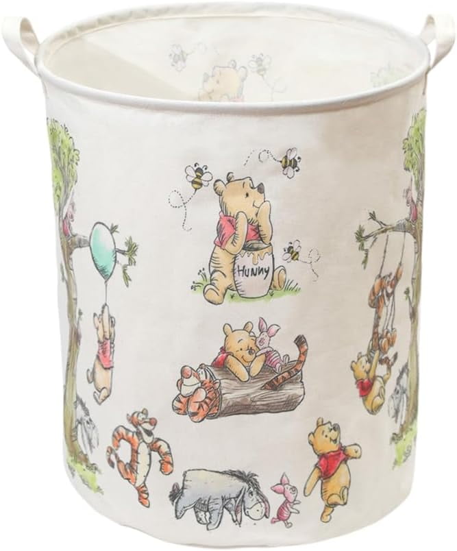 Oval Cute Bear Nursery Storage Basket With A Waterproof PE Coating ...