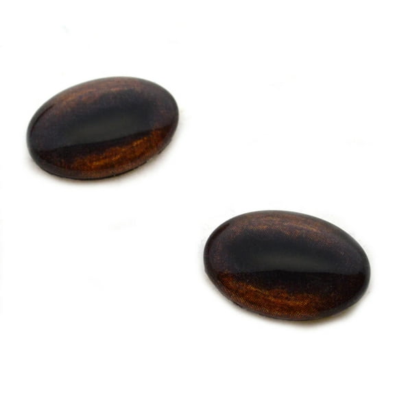 Oval Dark Brown Realistic Horse or Goat Glass Eyes