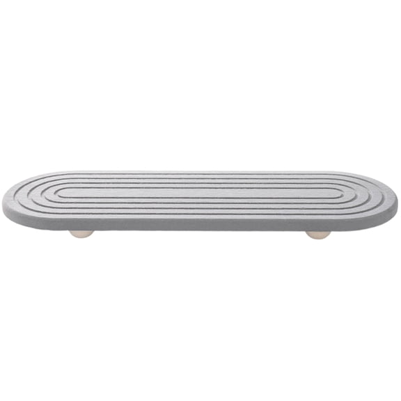 Oval Diatomite Quick-Drying Absorbent Tray (11.81×3.94×0.59in), 3 Colors: White/Light Gray/Dark Gray, Non-Slip Water-Absorbing Sink & Vanity Tray for Kitchen & Bathroom(Light Gray)
