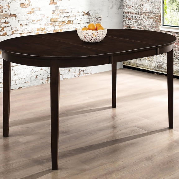 Oval Dining Table with Extension Leaf | Ideal for Family and Friend Gatherings | Adorned with Cappuccino Finish | Complements Contemporary Decor