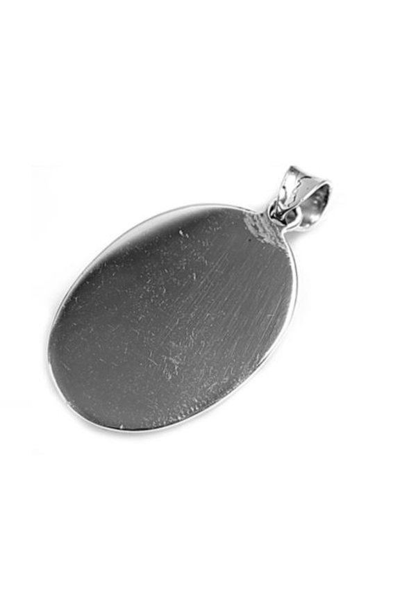 Oval Disc Pendant Sterling Silver