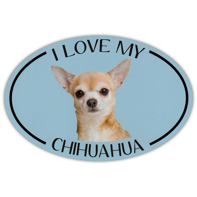 Oval Dog Breed Picture Car Magnet I Love My Chihuahua Magnetic