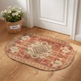 thumbnail image 1 of Oval Door Mat 18"x30", Orange Boho Absorbent Non Slip Welcome Mats for Front Door, Geometric Antique Tribal Retro Ethnic Diatomaceous Entryway Rug for Indoor Bathroom Kitchen Laundry Room Entrance, 1 of 9