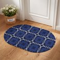 thumbnail image 1 of Oval Door Mat 20"x31.5", Navy Blue Boho Absorbent Non Slip Front Door Mat, Farmhouse Abstract Floral Diatomaceous Entryway Rug for Indoor Patio Living Room Kitchen Door Entrance, 1 of 9
