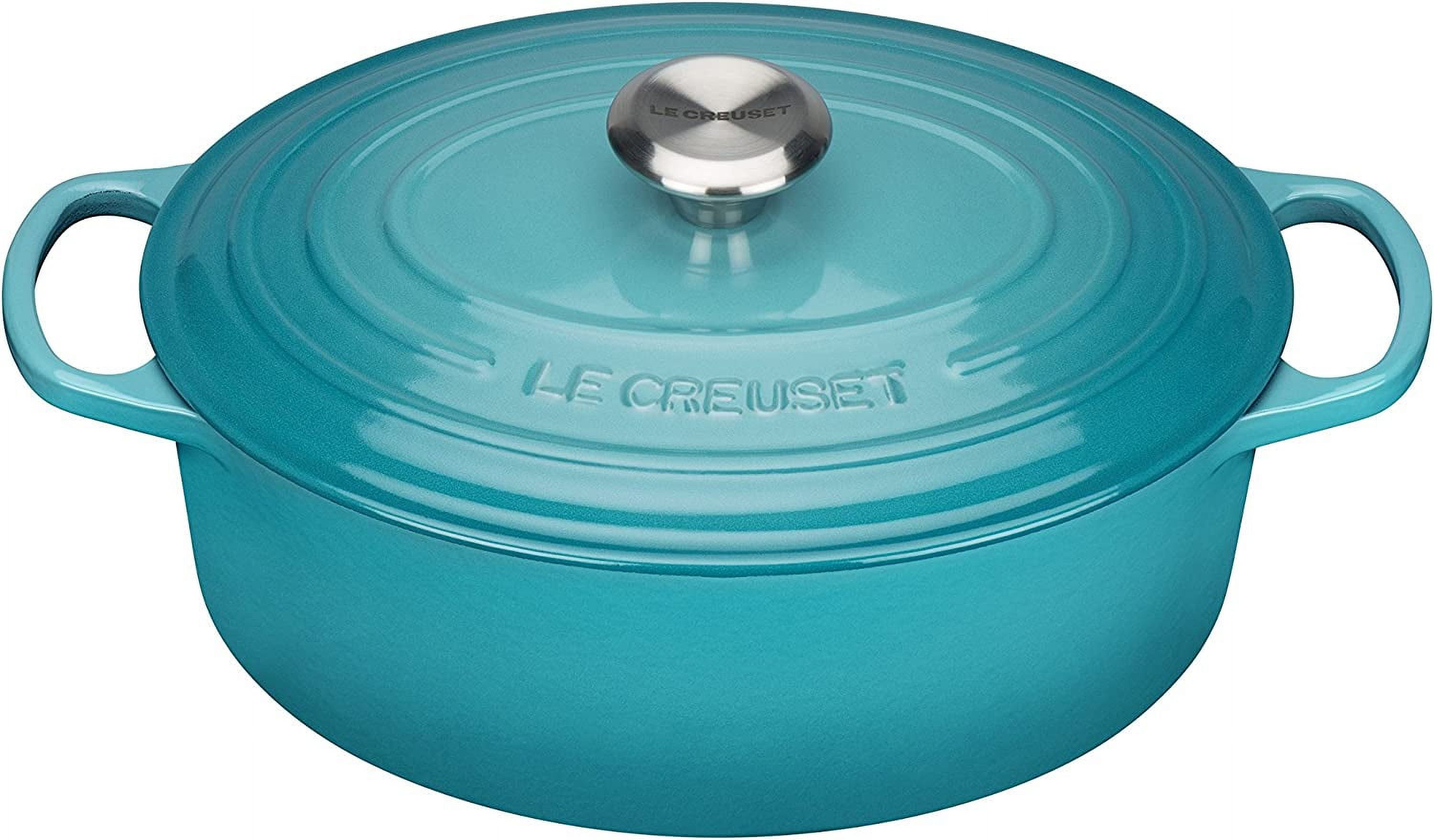 Caribbean Blue Enameled Cast Iron Oval Dutch Oven, 5 qt