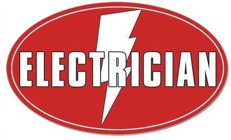 Oval Electrician 3M Reflective sticker| Lightning Bolt Decal - Walmart.com