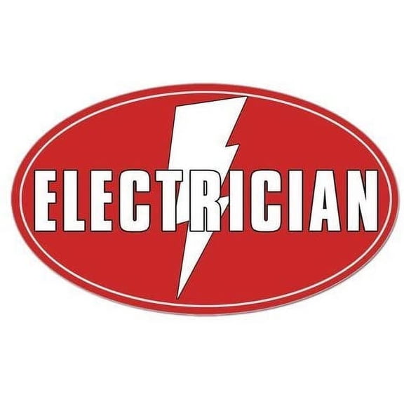 Oval Electrician 3M Reflective sticker| Lightning Bolt Decal